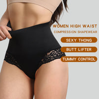 JIYUE Shapewear High-Waisted Panty - Tummy Control & Lace