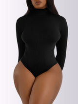 JIYUE Women's High-Neck Bodysuit Long Sleeve Turtleneck