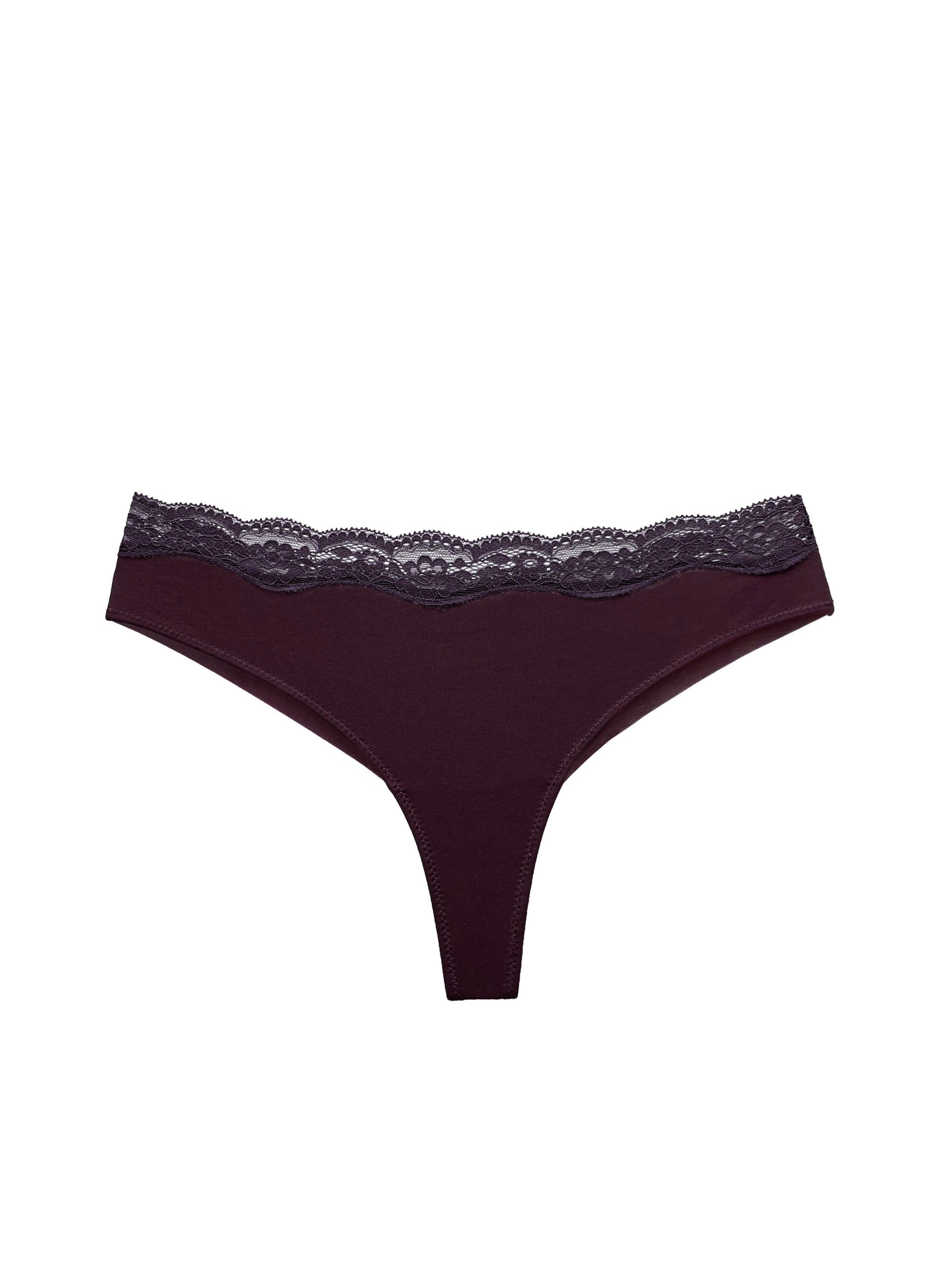 JIYUE Sexy High-Cut Thong - Soft Cotton Modal Lace, No Show & Comfortable Fit