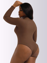 JIYUE Women's High-Neck Bodysuit Long Sleeve Turtleneck