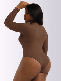 JIYUE Women's High-Neck Bodysuit Long Sleeve Turtleneck