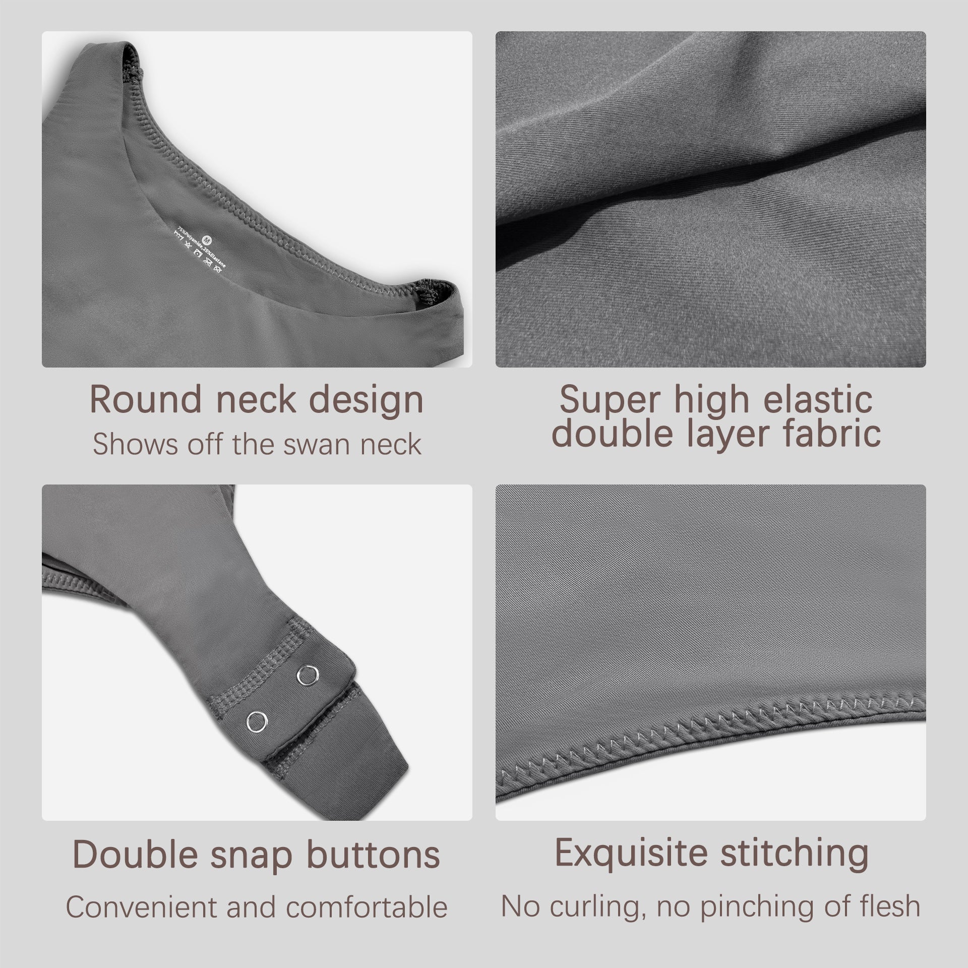 JIYUE Women's Double-Layer Firm Control Bodysuit |Seamless Tummy Shaper