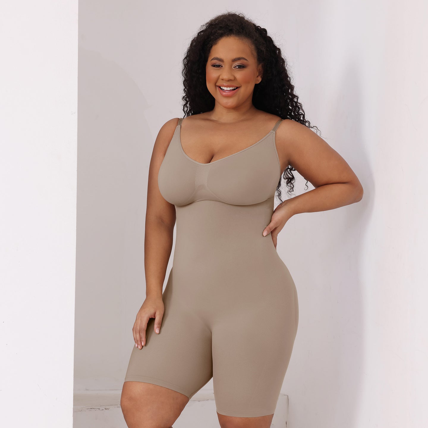 JIYUE Women's Body Shaping Underwear Open-Top Halter Jumpsuit Design Abdominal Slimming Hip Lifting Bodysuit