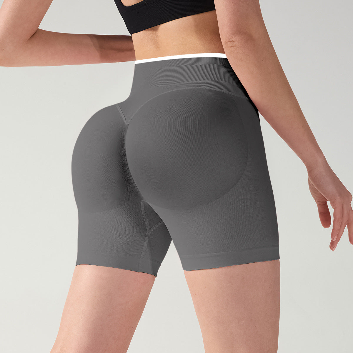 JIYUE Seamless Fitness Shorts with Tummy Control
