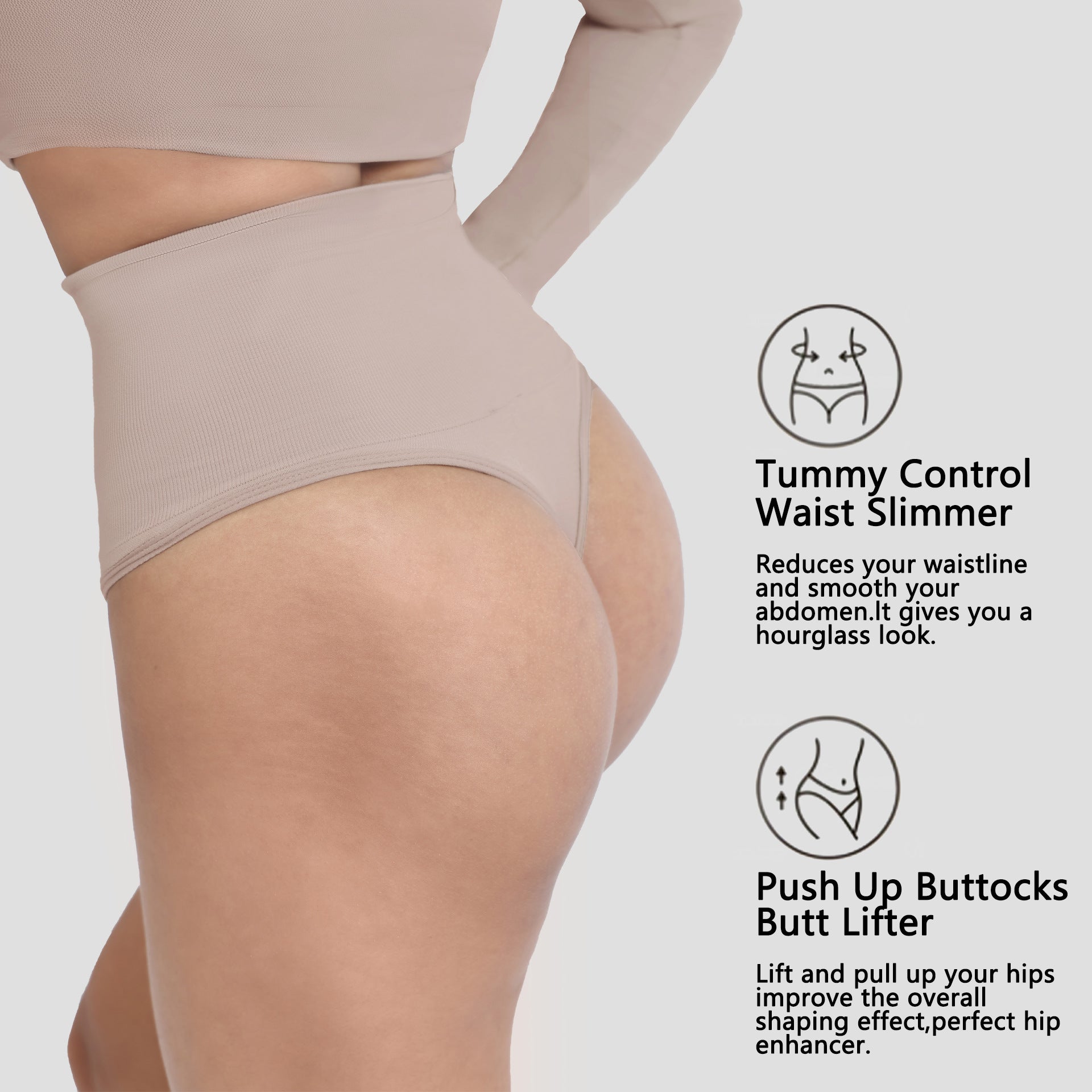 JIYUE Seamless High Waist Tummy Control G-String Thong