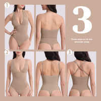 JIYUE Firm Control Waist Training Bodysuit – 2-in-1 Halterneck & Vest, Seamless Tummy Shapewear