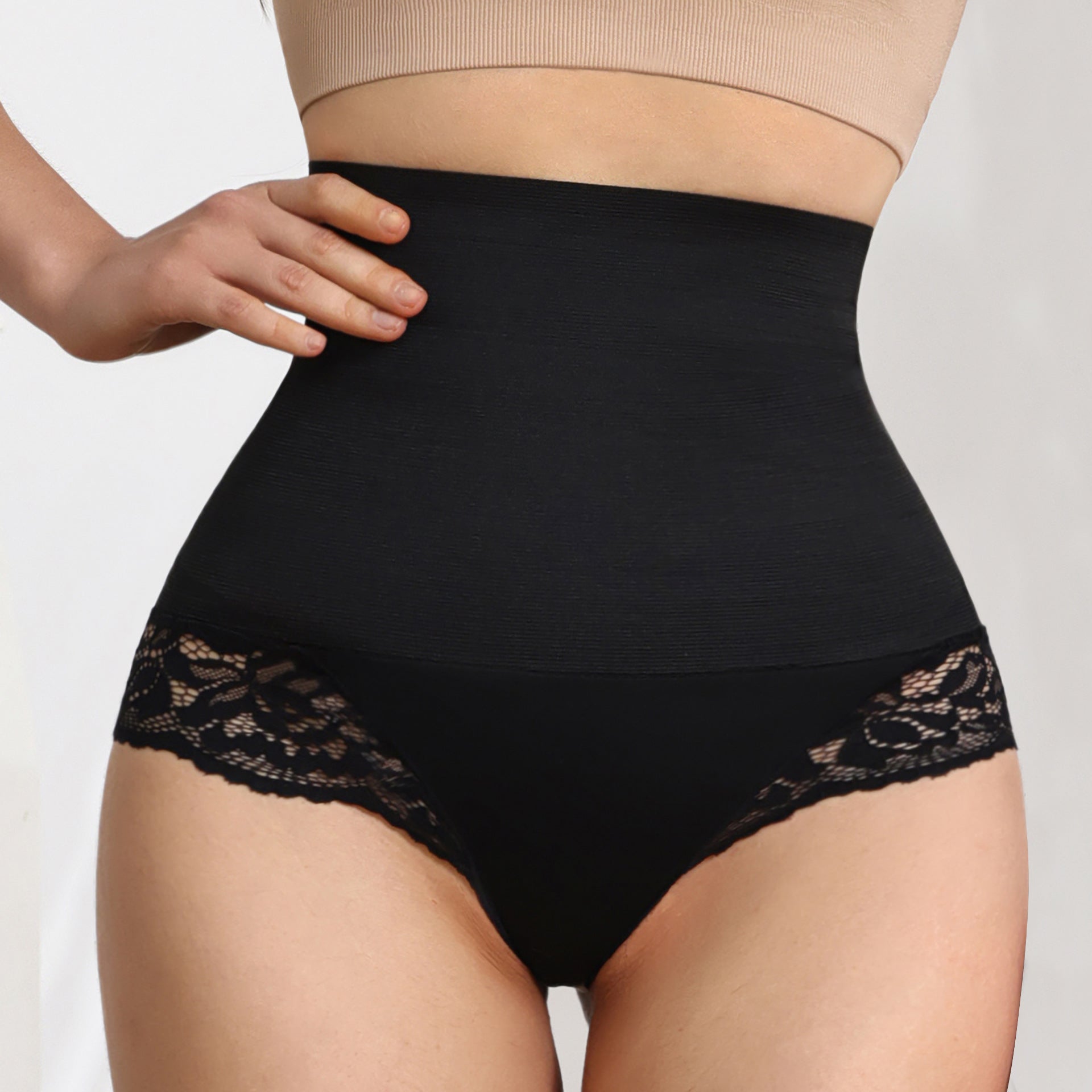 JIYUE Shapewear High-Waisted Panty - Tummy Control & Lace