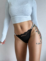 JIYUE High-Waist Metal Ring Lace Panty - Adjustable & Sculpting