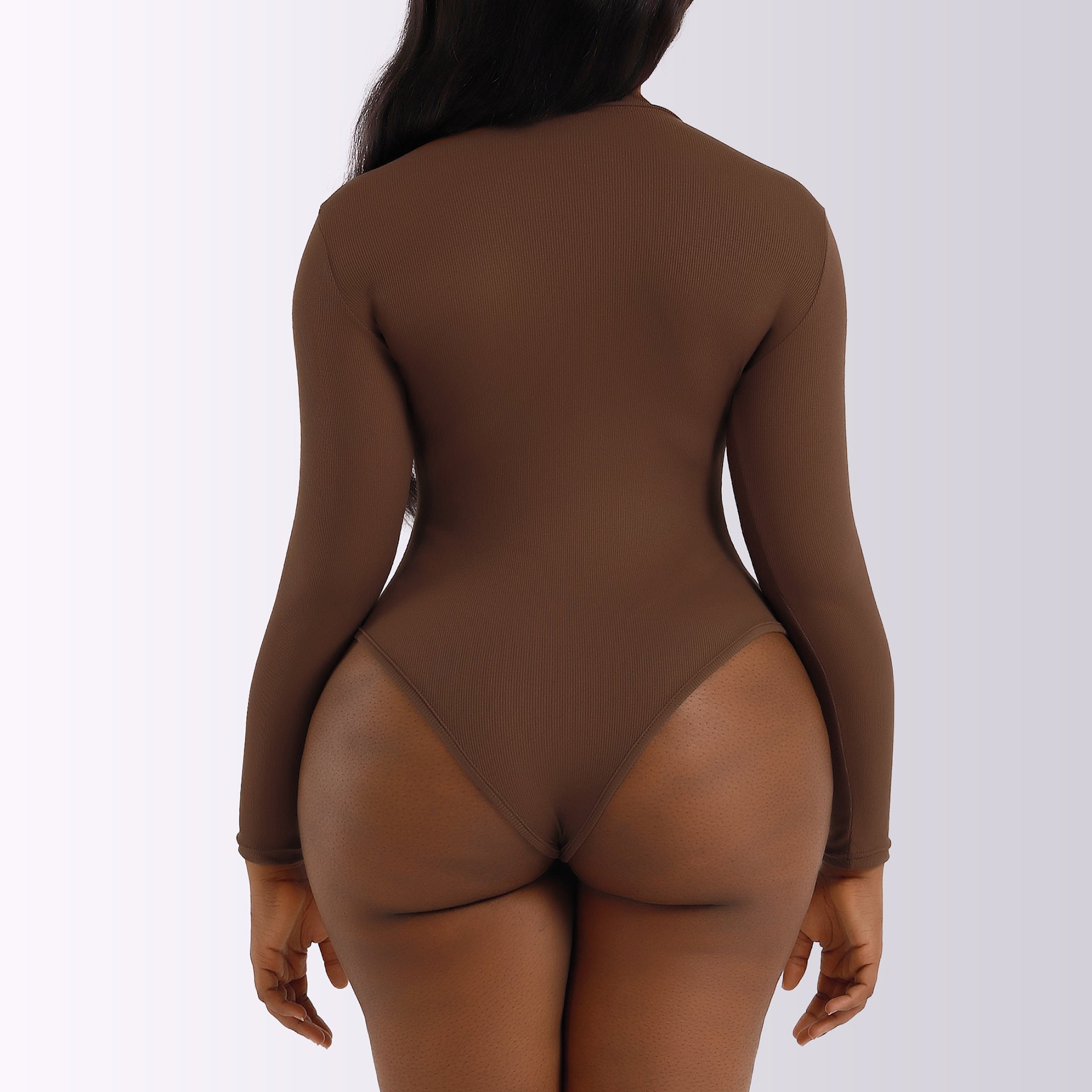 JIYUE Women's High-Neck Bodysuit Long Sleeve Turtleneck