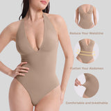 JIYUE Firm Control Waist Training Bodysuit – 2-in-1 Halterneck & Vest, Seamless Tummy Shapewear