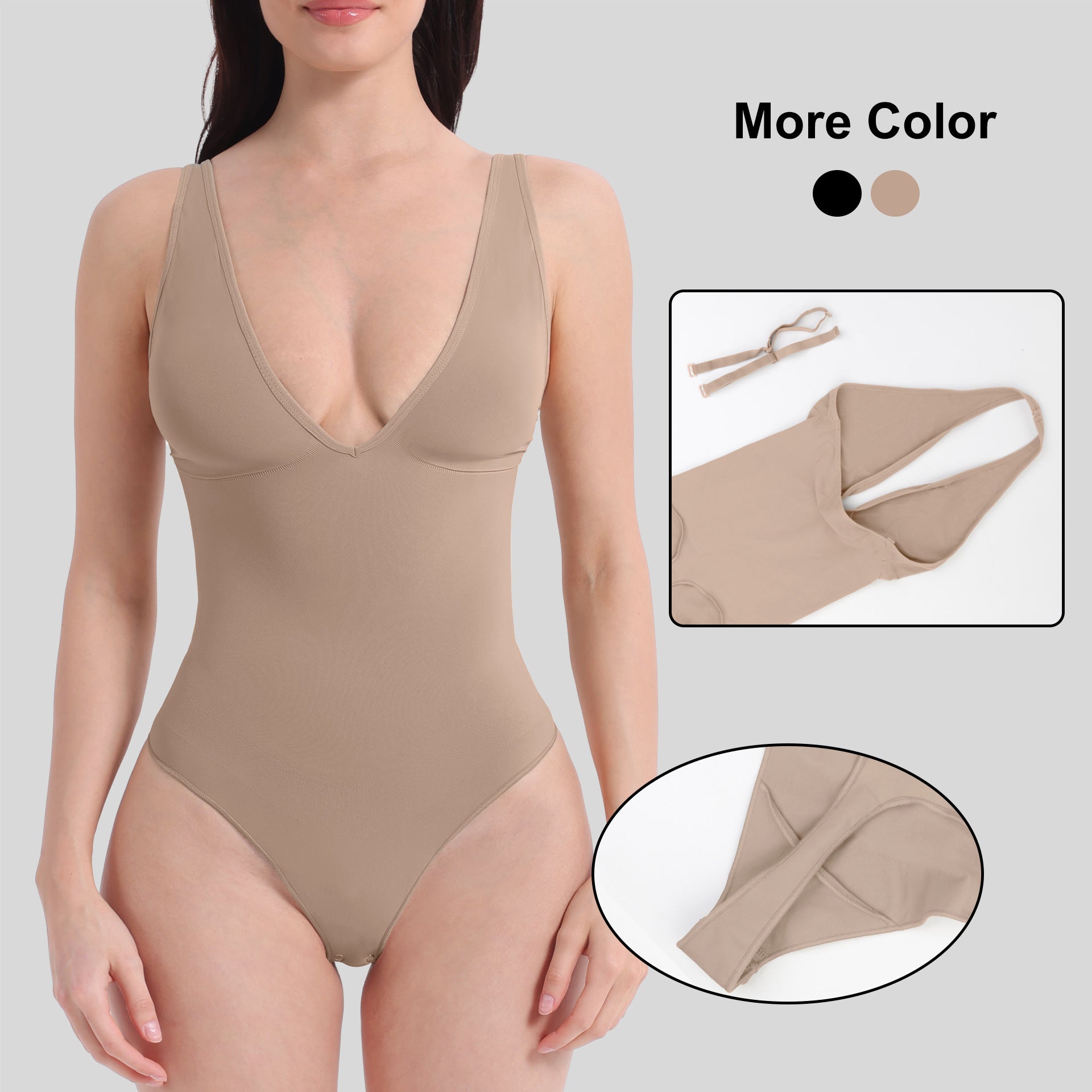 JIYUE Firm Control Waist Training Bodysuit – 2-in-1 Halterneck & Vest, Seamless Tummy Shapewear