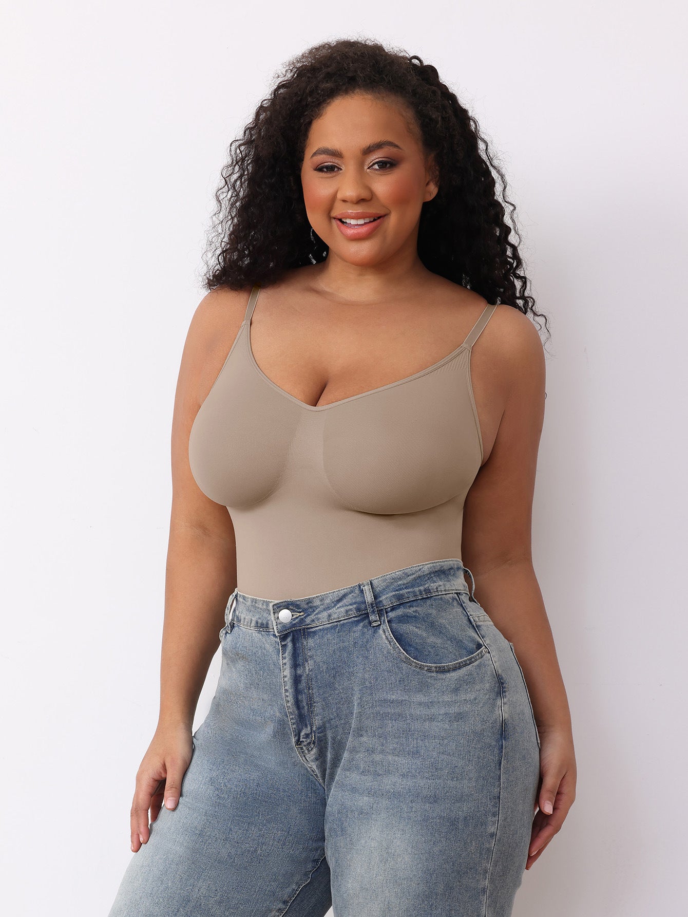 JIYUE Women's Body Shaping Underwear Open-Top Halter Jumpsuit Design Abdominal Slimming Hip Lifting Bodysuit