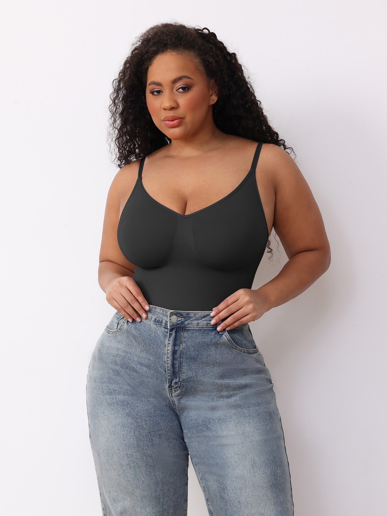 JIYUE Women's Body Shaping Underwear Open-Top Halter Jumpsuit Design Abdominal Slimming Hip Lifting Bodysuit