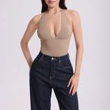 JIYUE Firm Control Waist Training Bodysuit – 2-in-1 Halterneck & Vest, Seamless Tummy Shapewear