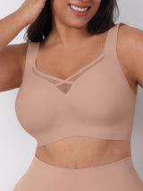 JIYUE Supportive T-Shirt Bra for Plus Size, Wireless & Seamless