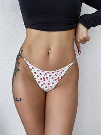 JIYUE Breathable Cotton G-String Thong - Low Rise & Sexy Printed Lingerie