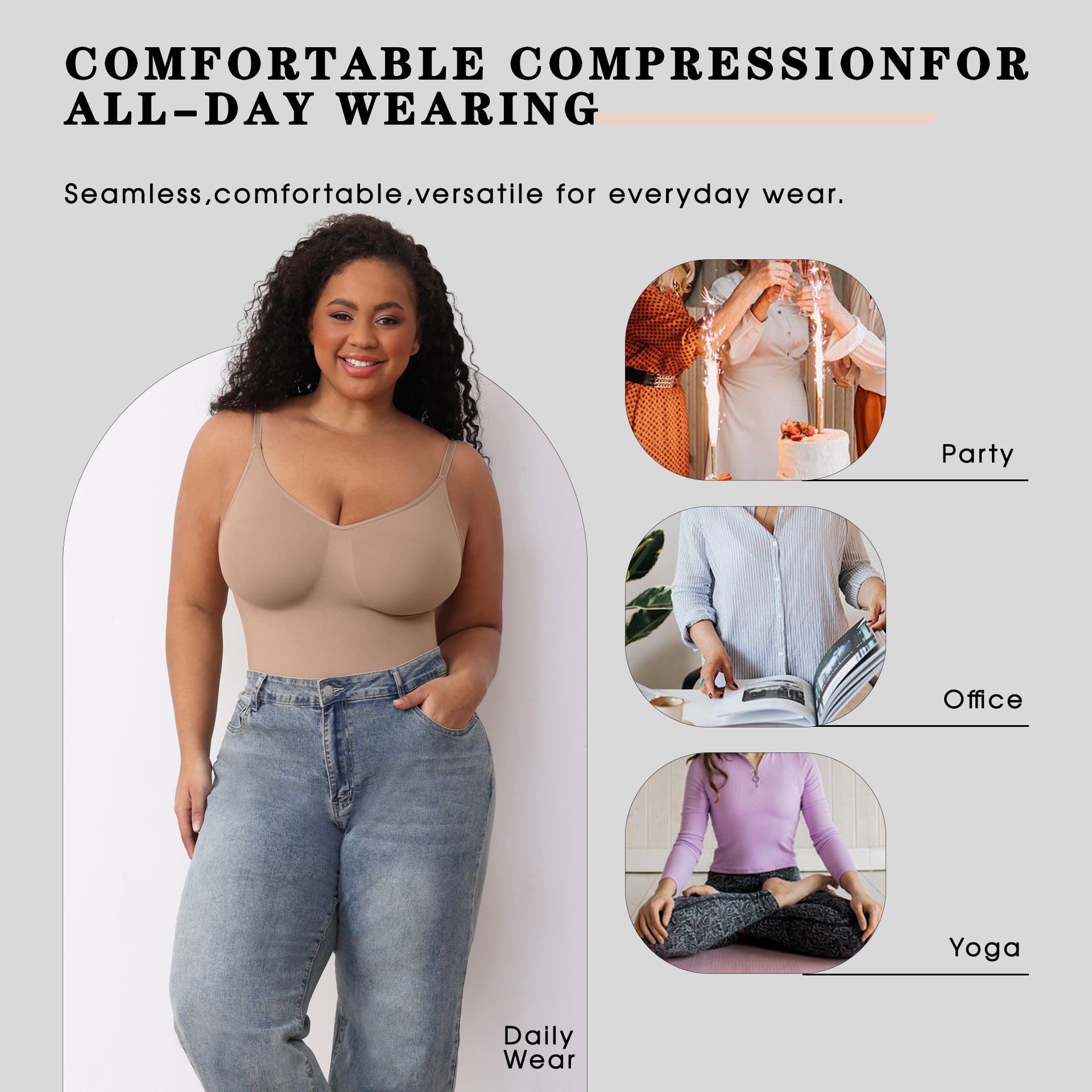 JIYUE Women's Shapewear Bodysuit - Tummy Control & Butt Lift - Reinforced Version