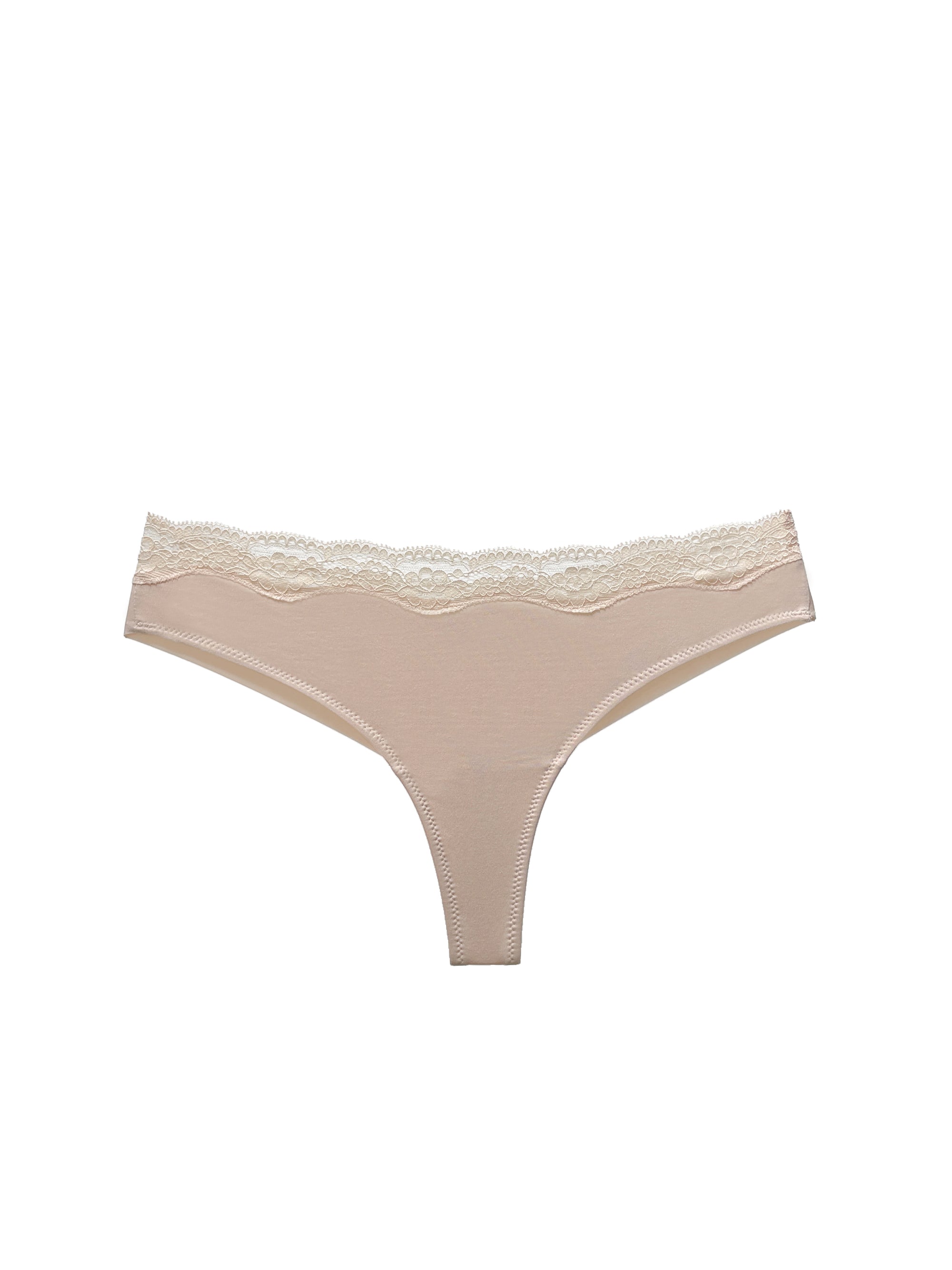 JIYUE Sexy High-Cut Thong - Soft Cotton Modal Lace, No Show & Comfortable Fit