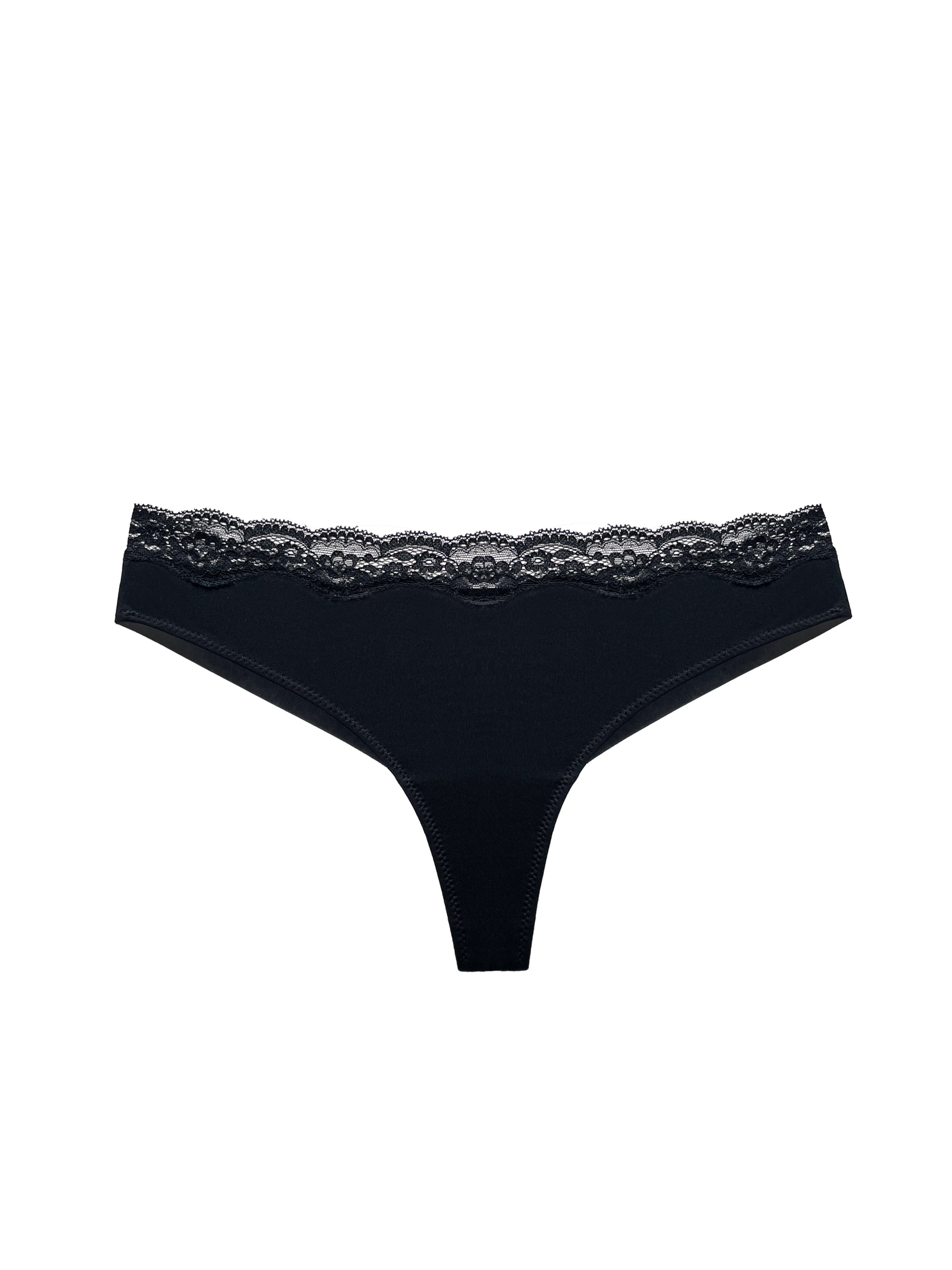 JIYUE Sexy High-Cut Thong - Soft Cotton Modal Lace, No Show & Comfortable Fit