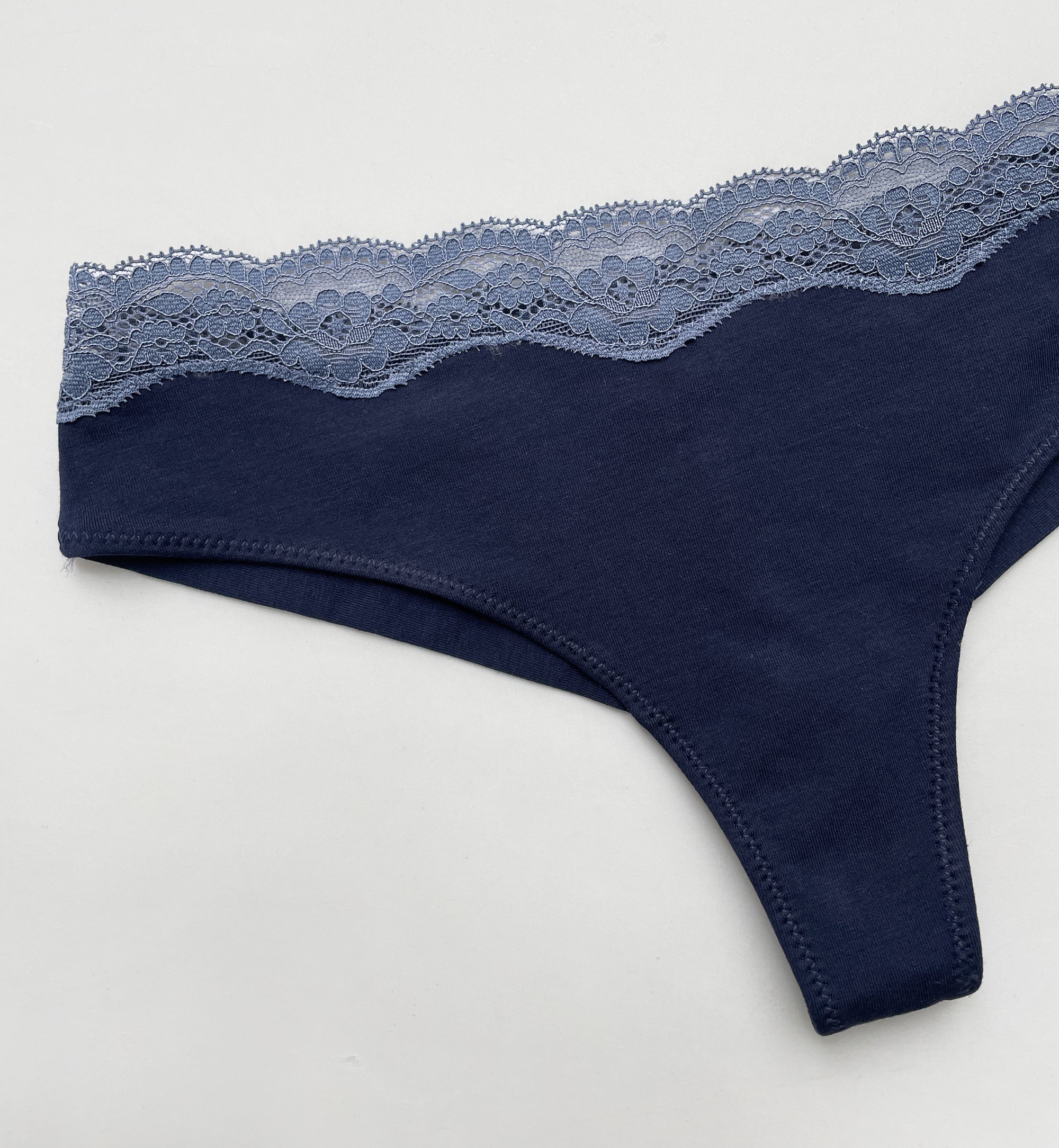 JIYUE Sexy High-Cut Thong - Soft Cotton Modal Lace, No Show & Comfortable Fit