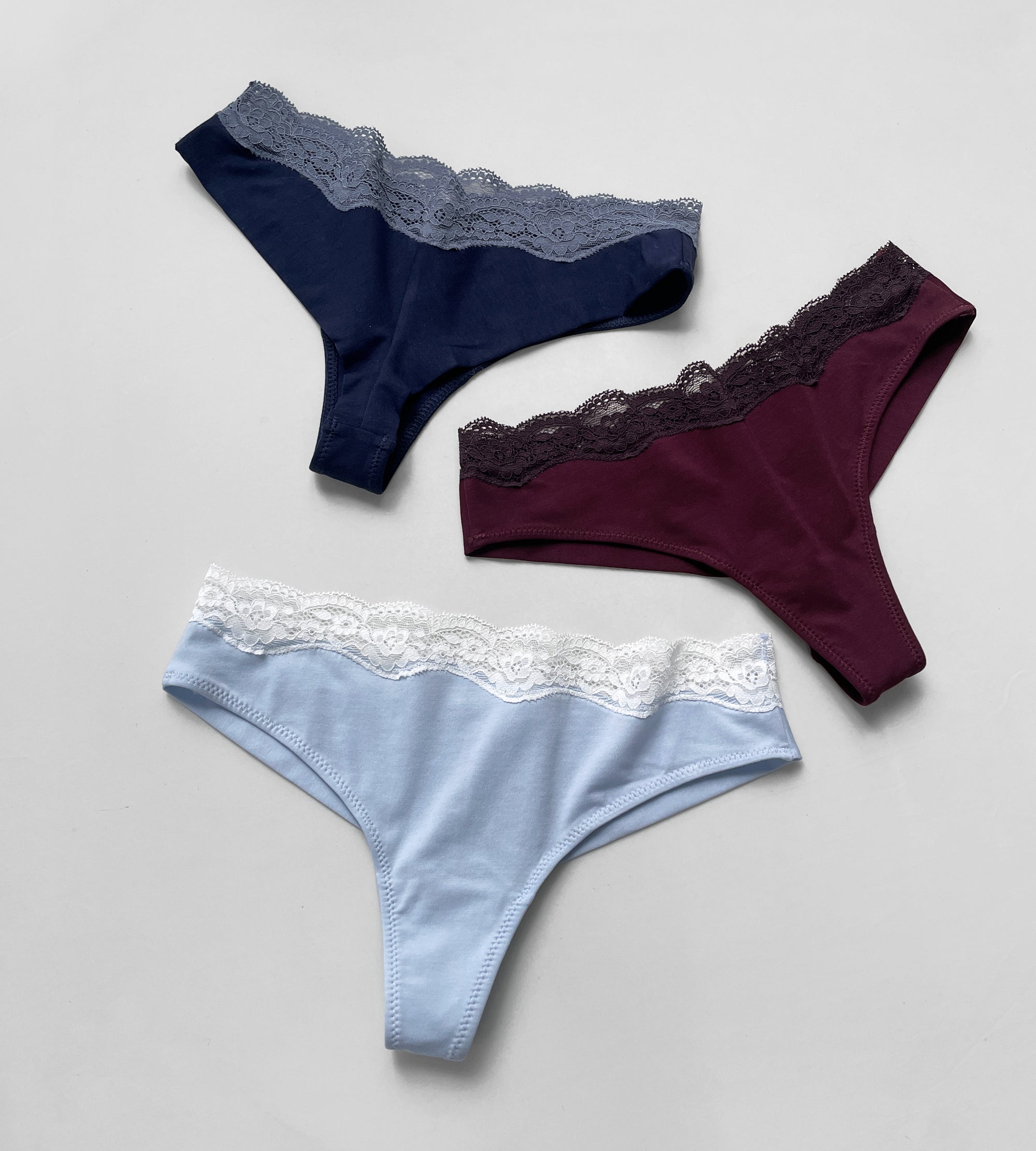 JIYUE Sexy High-Cut Thong - Soft Cotton Modal Lace, No Show & Comfortable Fit