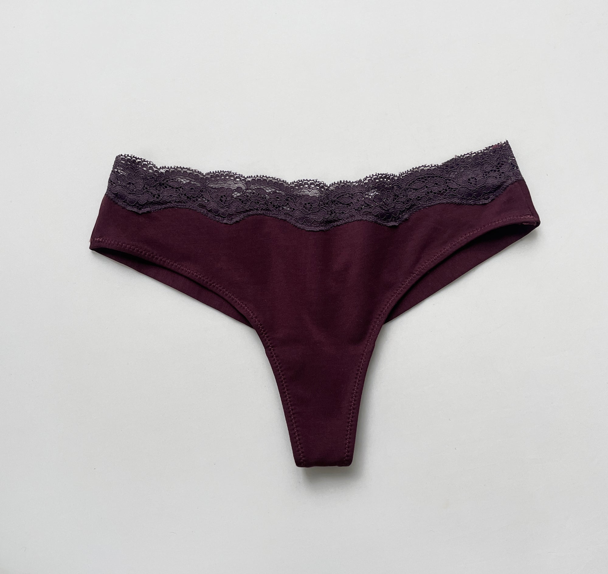 JIYUE Sexy High-Cut Thong - Soft Cotton Modal Lace, No Show & Comfortable Fit