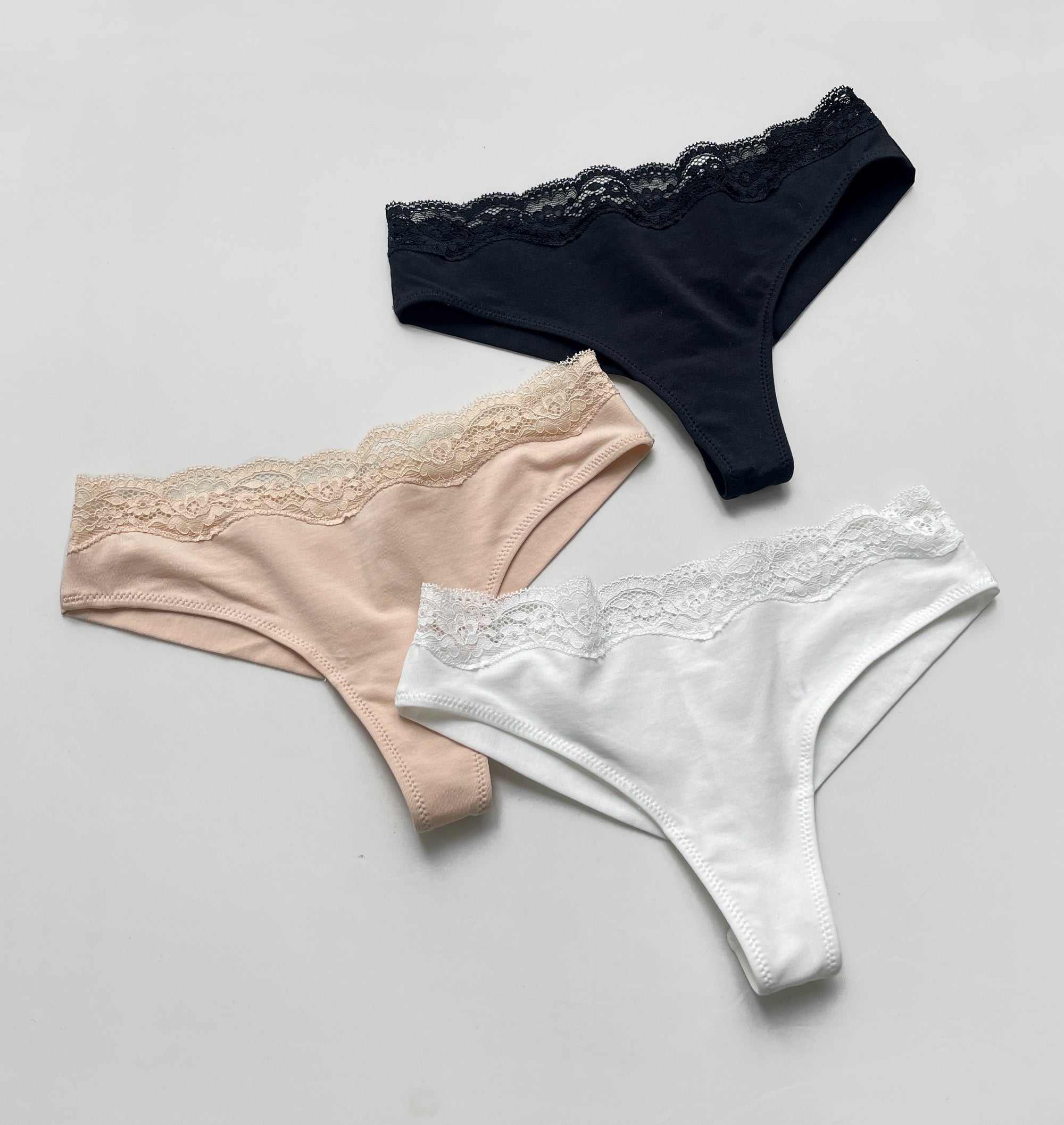 JIYUE Sexy High-Cut Thong - Soft Cotton Modal Lace, No Show & Comfortable Fit