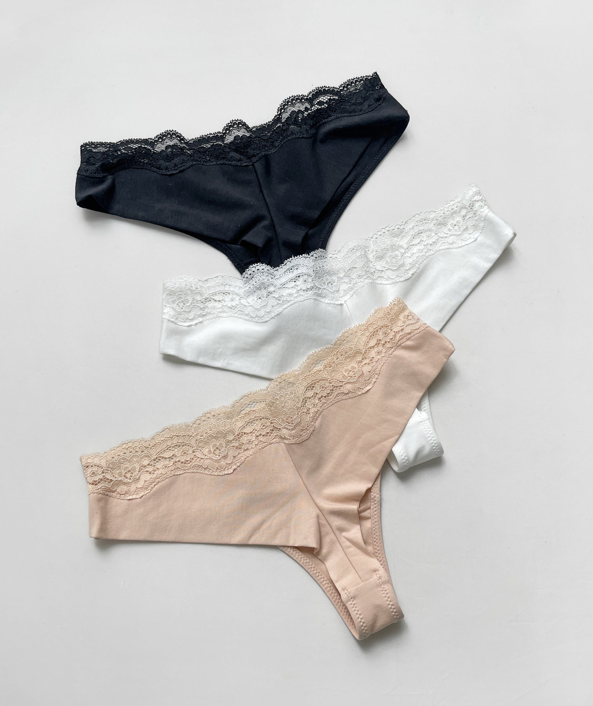 JIYUE Sexy High-Cut Thong - Soft Cotton Modal Lace, No Show & Comfortable Fit