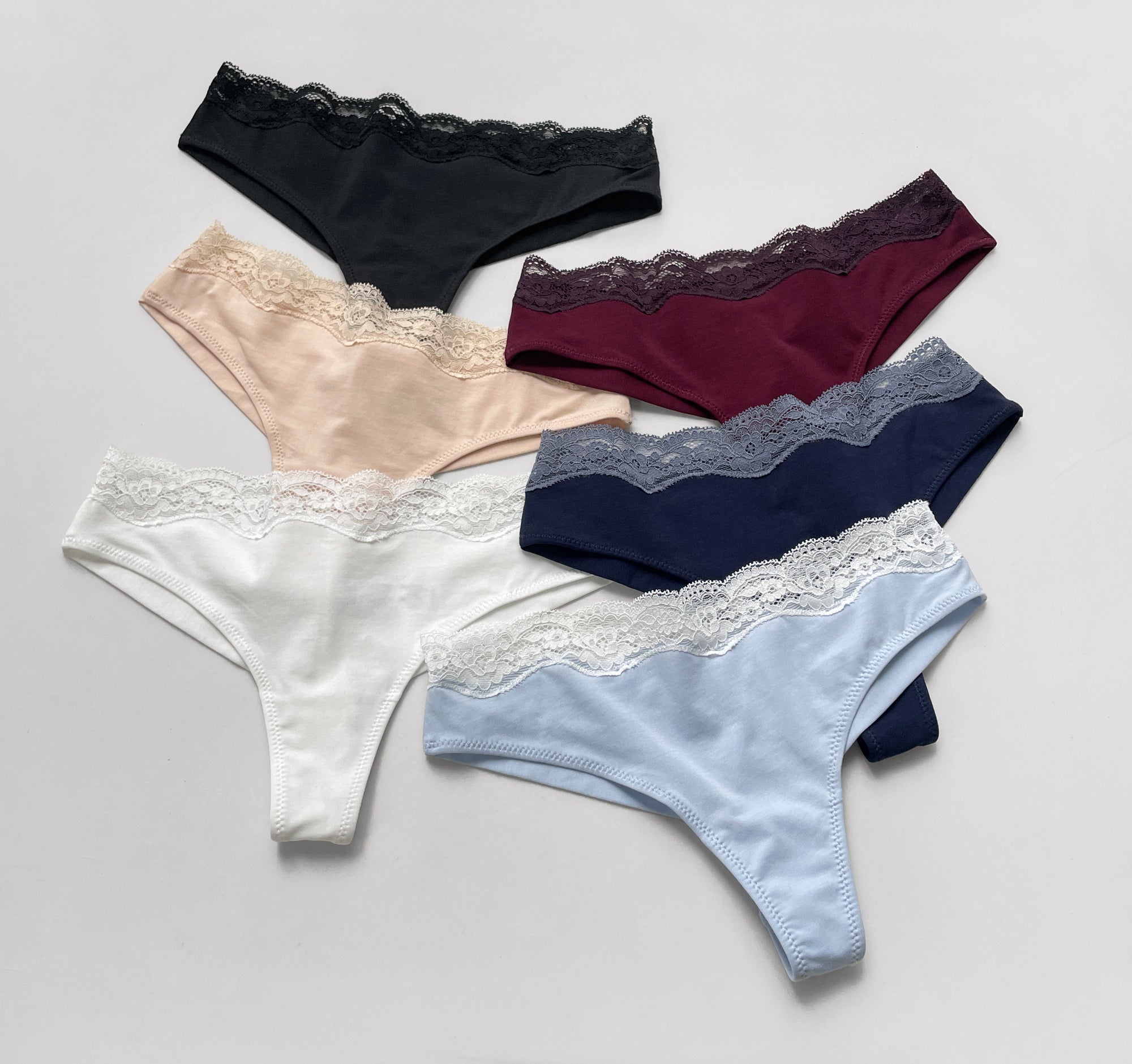 JIYUE Sexy High-Cut Thong - Soft Cotton Modal Lace, No Show & Comfortable Fit