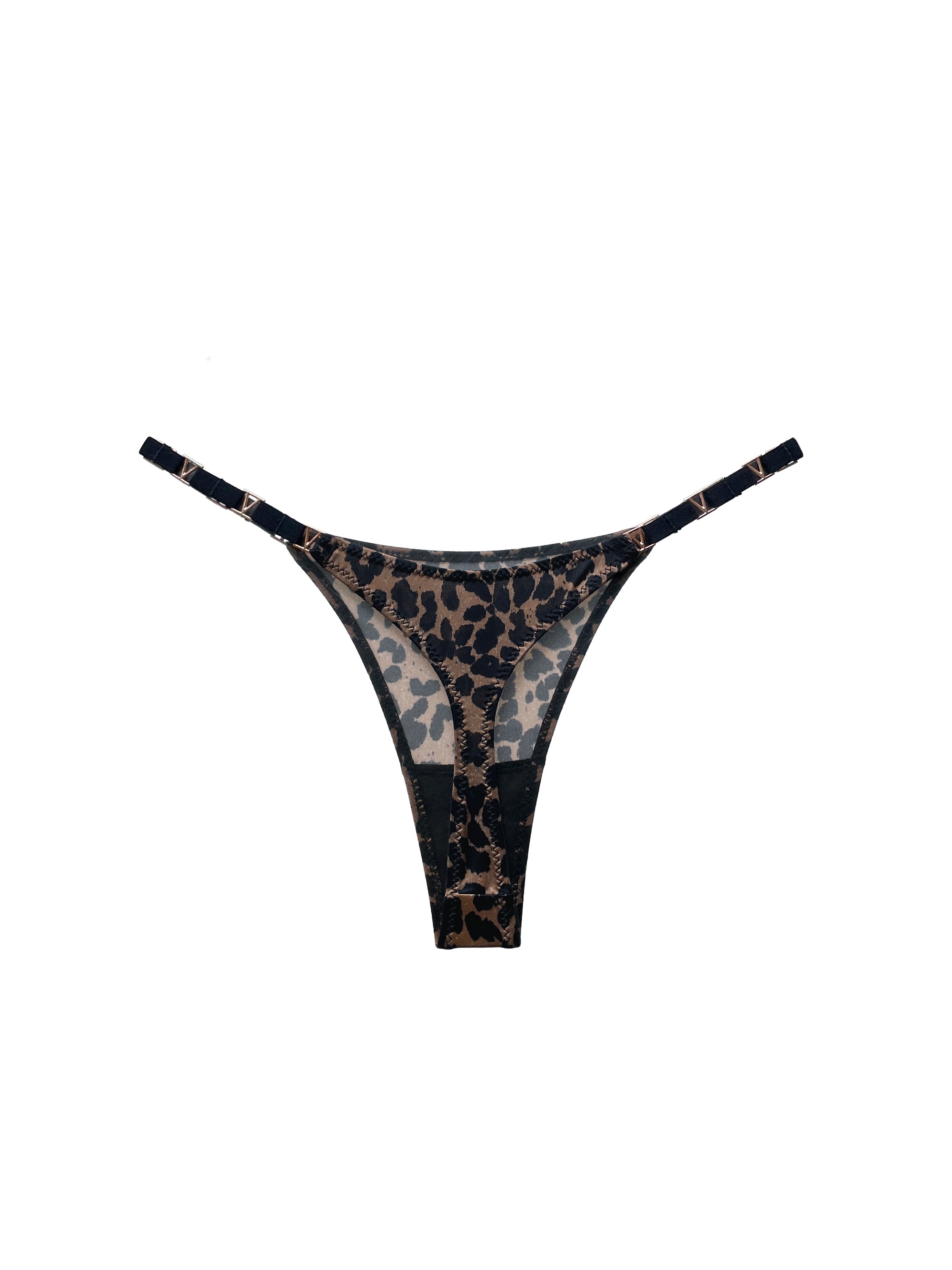 JIYUE Sculpting Half-Cover Hipster - Sexy Metallic G-String