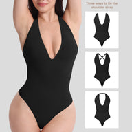 JIYUE Firm Control Waist Training Bodysuit – 2-in-1 Halterneck & Vest, Seamless Tummy Shapewear