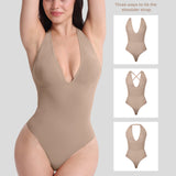 JIYUE Firm Control Waist Training Bodysuit – 2-in-1 Halterneck & Vest, Seamless Tummy Shapewear