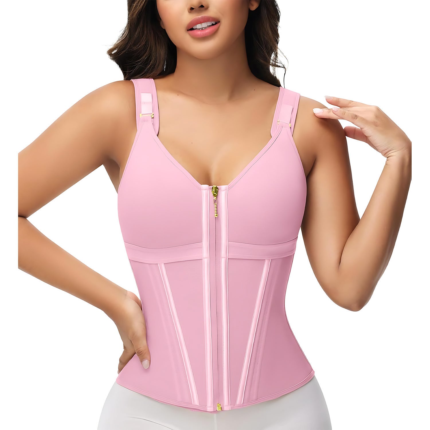 JIYUE Colombianas Waist Trainer with Built-in Bra