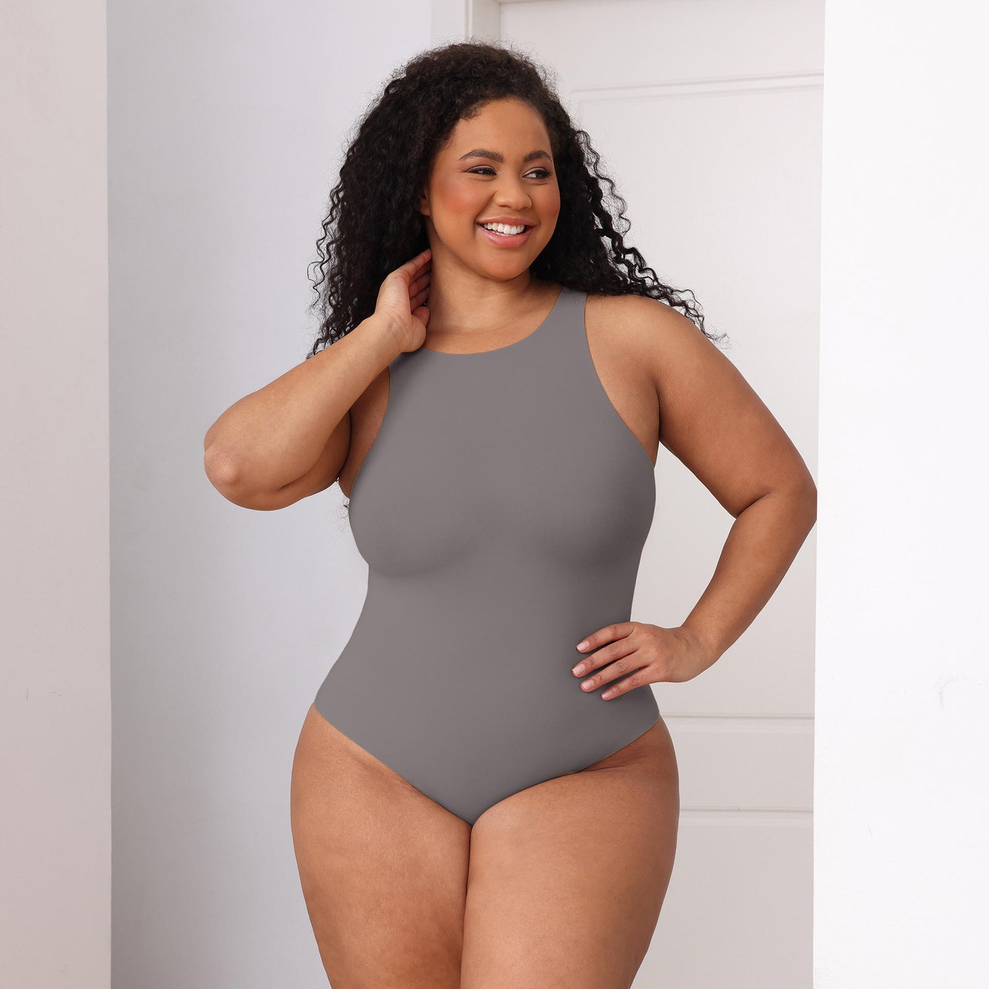 JIYUE Women's Double-Layer Firm Control Bodysuit |Seamless Tummy Shaper