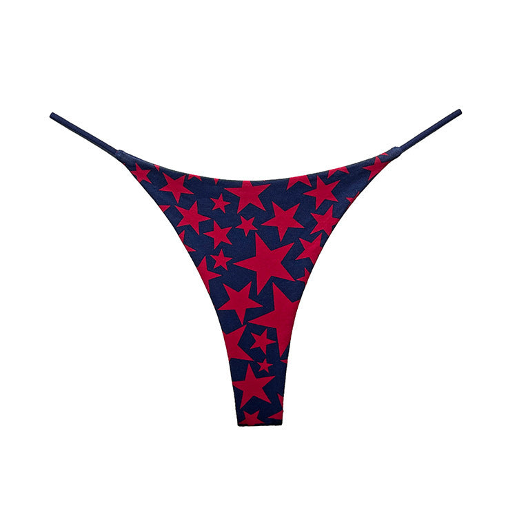 JIYUE Breathable Cotton G-String Thong - Low Rise & Sexy Printed Lingerie