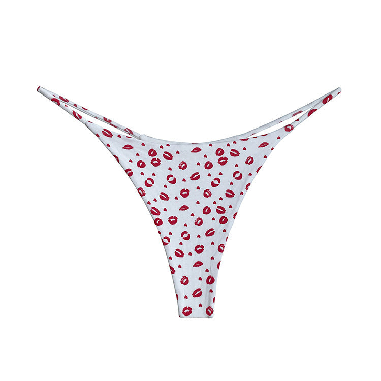 JIYUE Breathable Cotton G-String Thong - Low Rise & Sexy Printed Lingerie