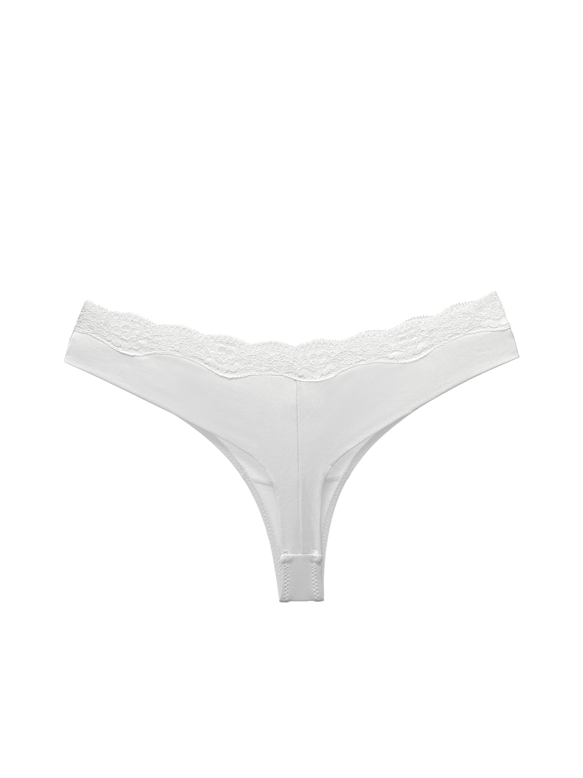 JIYUE Sexy High-Cut Thong - Soft Cotton Modal Lace, No Show & Comfortable Fit