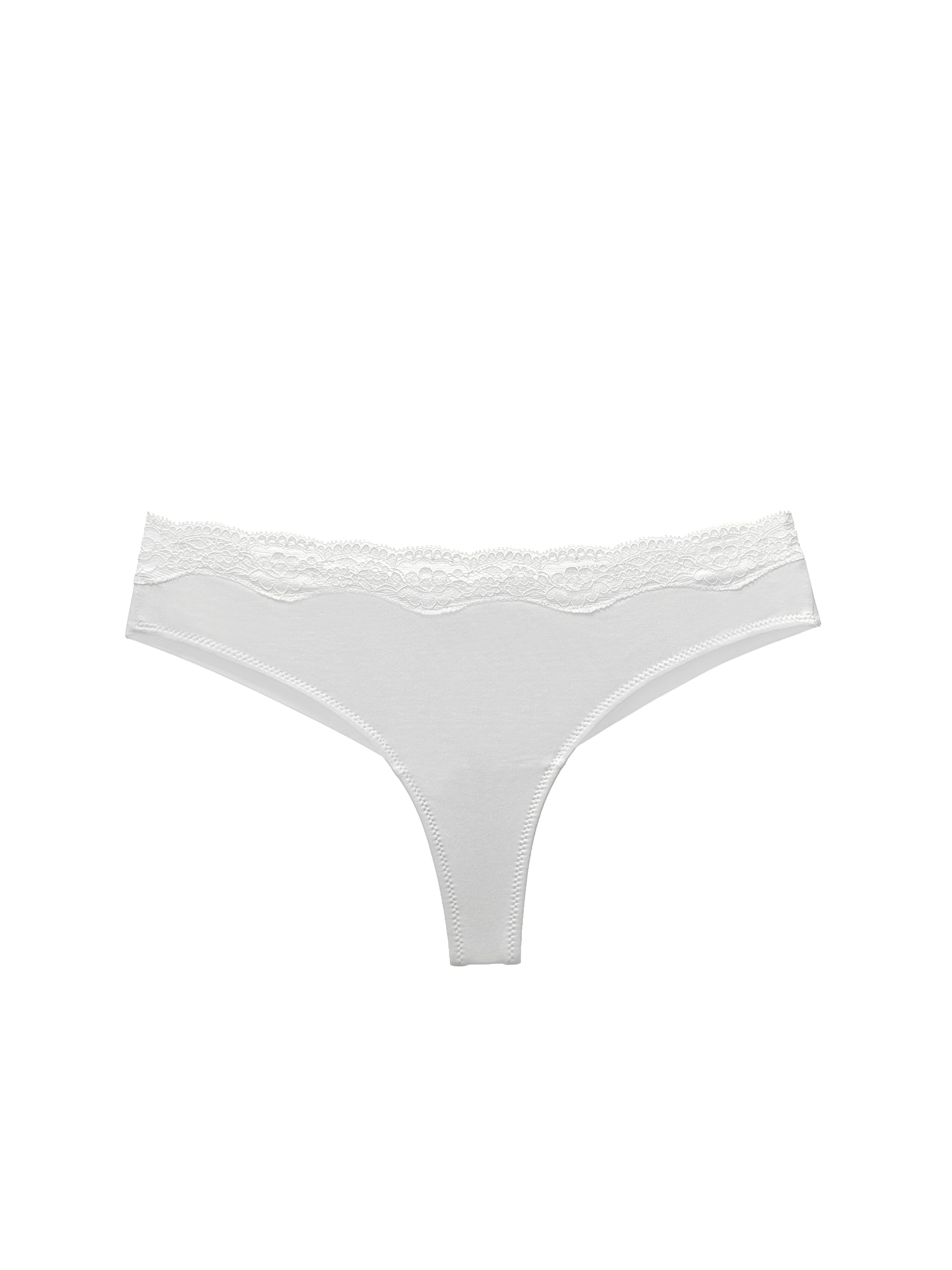 JIYUE Sexy High-Cut Thong - Soft Cotton Modal Lace, No Show & Comfortable Fit