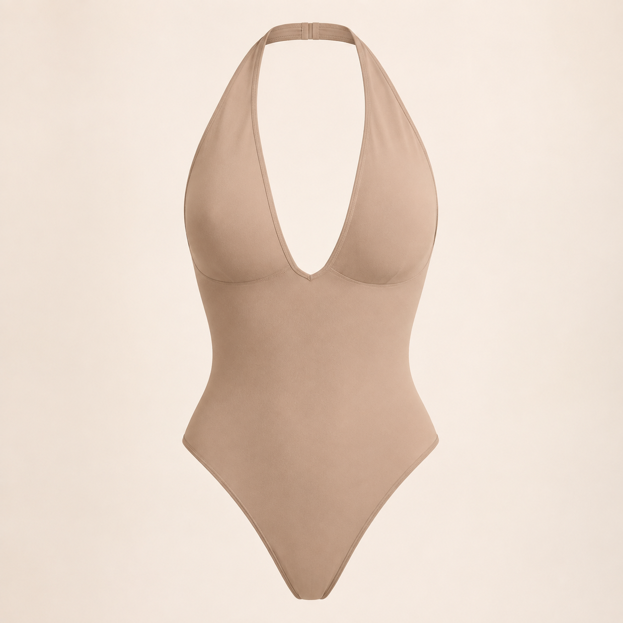 JIYUE beige convertible halterneck firm-control bodysuit